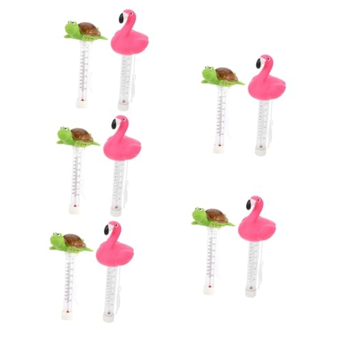 LIOOBO 5 Sätze Flamingo -wasserthermometer Schwimmbadtemperaturthermometer Thermometer Für Wasser -thermometer Wanne Pooltemperaturthermometer Poolthermometer Plastik 2 Stück * 5 von LIOOBO