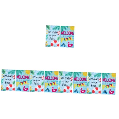 LIOOBO 5 Sätze Gartenfahne Gartenflagge Für Pool Outdoor- Außenflagge Sommer-pool-gartenflagge Garten Hof Flagge Pool-flaggen-dekore Freibad Polyestertuch Bunt 2 Stücke * 5 von LIOOBO