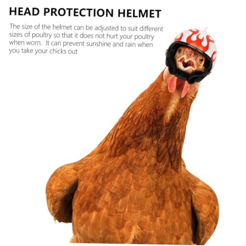 LIOOBO 5 Stück Teiliges Kleine Hühnerhelme Lustige Schutzhüte aus Leichtem Strapazierfähigem Material für Haustier hühner Schutz vor Sonne und Regen Praktische Kopfbedeckungen von LIOOBO