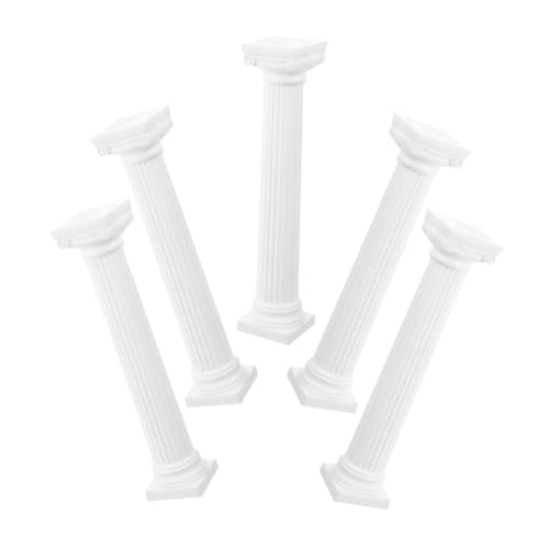 LIOOBO 5 Stück Teiliges Mini Römische Säulen Weiß Feine Handwerkskunst Stabile Dekorative Säulen für Tischdeko Foto Requisite und Gartenornamente von LIOOBO