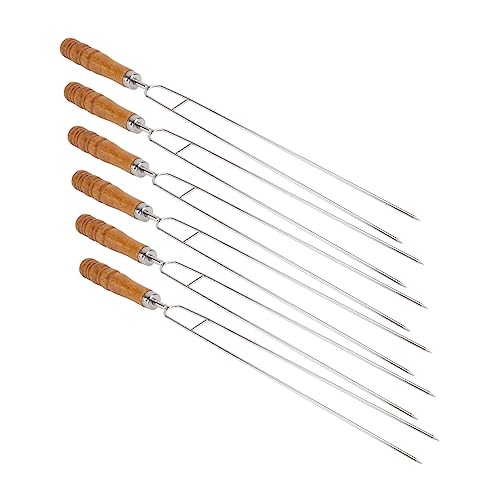 LIOOBO 6 Stück Teiliges Bbq Grillspieß mit Holzgriff Robuste Doppelzacken für Sicheren Halt für Outdoor Kochen und Grillen Spülmaschinenfest Rostfrei für und Gemüse LIOOBO 6 Stück Teiliges Bbq Grillspieß mit Holzgriff Robuste Doppelzacken für Sicheren Halt für Outdoor Kochen und Grillen Spülmaschinenfest Rostfrei für und Gemüse von LIOOBO