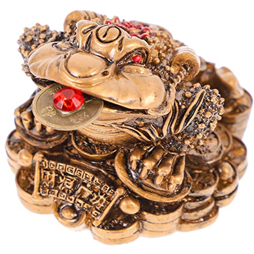 LIOOBO Feng Shui frosch, dreibeiniger Reichtum, traditionelle Frosch-Köte, Statue, Auto, Fengshui-Dekoration, Wohlstand, Heimdekoration von LIOOBO