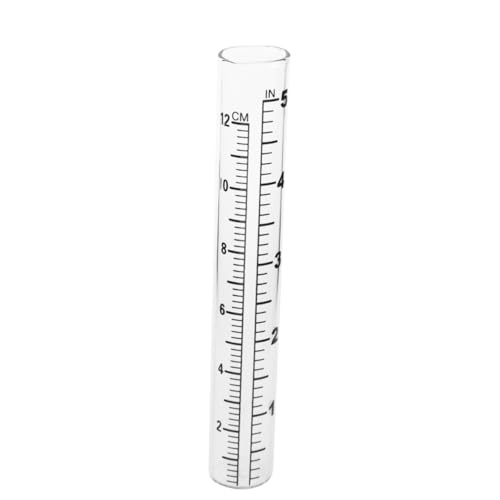 LIOOBO Glas-regenmesser Flacher Boden Messrohr mit Maßstab Transparentes Messglas für Landwirtschaft und Wetterstation Präzises Niederschlagsmessgerät für Outdoor und Garten von LIOOBO
