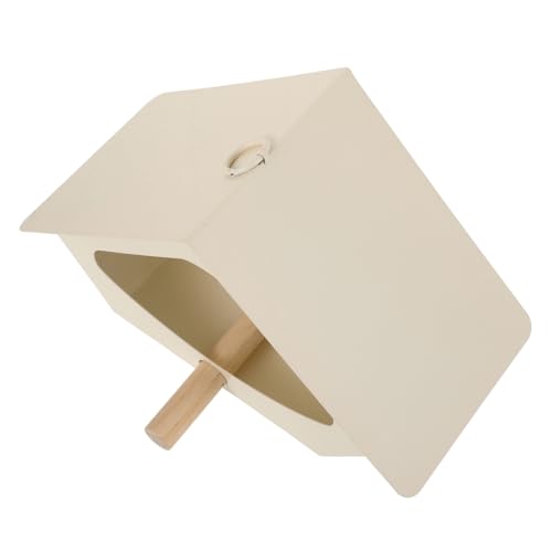 LIOOBO Outdoor-Feeder Draußen Im Freien Papagei Sittiche Vogelfutterverkauf Hängen Futterspender Fütterung Hängend Lebensmittelbehälter Pet Bird Feeder Vogelfütterer Eisen Und Holz Weiß von LIOOBO