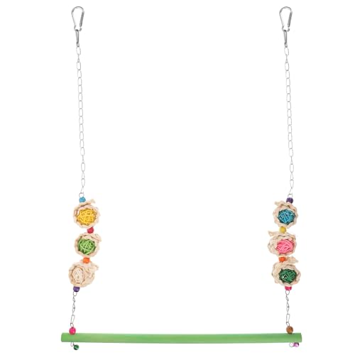 LIOOBO Vogelspielzeug Holz Schaukel für Papageien und Wellensittiche Stabile Kletter Spielplattform Installieren Fördert Koordination und Bewegung Geeignet für Papagei Nymphensittich von LIOOBO