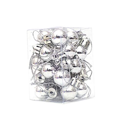 stücke bruchsichere weihnachtskugeln Mini Weihnachtskugel Urlaub weihnachtsbaumschmuck 2 cm (Silber) von LIOOBO