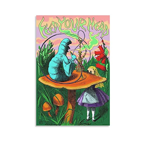 LIOONS Alice im Wunderland Feed Your Head Caterpillar Psychedelic Poster Dekorative Malerei Leinwand Wandposter und Kunstbild Druck Moderne Familie Schlafzimmer Dekor Poster 30 x 45 cm von LIOONS