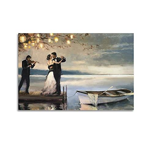 LIOONS Jack Vettriano Twilight Romance Poster, dekoratives Gemälde, Leinwand, Wandposter und Kunstbild, modernes Familien-Schlafzimmer, Dekoration, Poster, 40 x 60 cm von LIOONS
