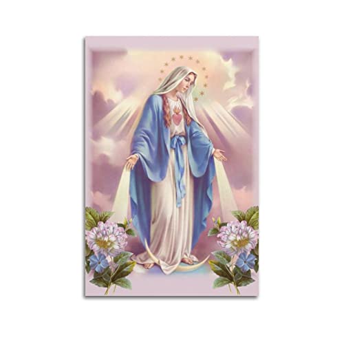 LIOONS Rosenkranz katholische Mutter Maria Poster Dekorative Gemälde Leinwand Wandposter und Kunstbild Druck Moderne Familie Schlafzimmer Dekor Poster 60 x 90 cm von LIOONS