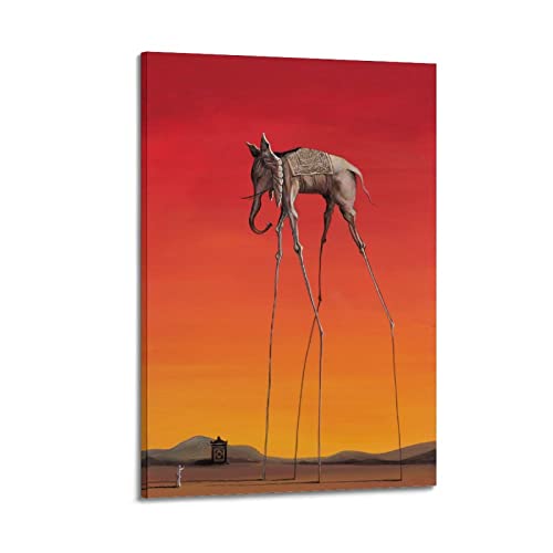 LIOONS Salvador Dali Gemälde Elefant Poster Dekorative Malerei Leinwand Wandposter und Kunstbild Druck Moderne Familie Schlafzimmer Dekor Poster 60 x 90 cm von LIOONS