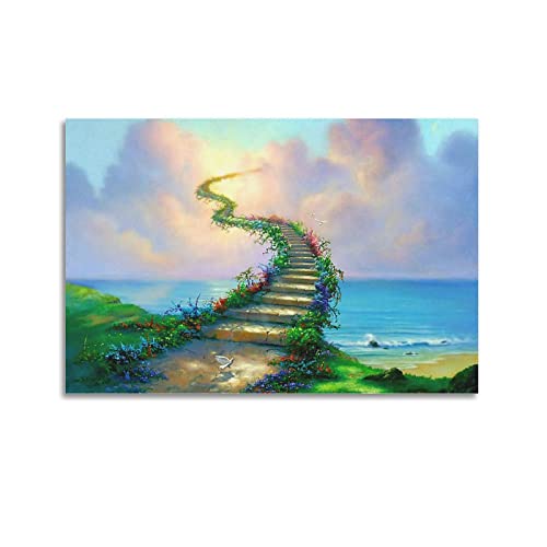 LIOONS Stairway to Heaven Poster, dekoratives Gemälde, Leinwand, Wandposter und Kunstbild, modernes Familien-Schlafzimmer, 30 x 45 cm von LIOONS