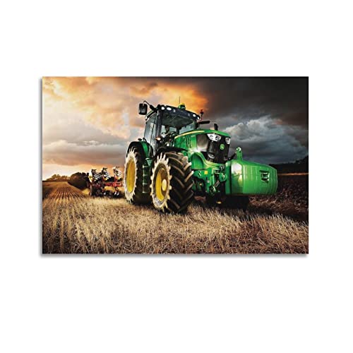 LIOONS Traktor im Feld A Good Harvest Day Traktor Poster Dekorative Malerei Leinwand Wandposter und Kunstbild Druck Moderne Familie Schlafzimmer Dekor Poster 50 x 75 cm von LIOONS