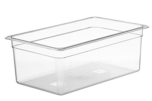 LIPAVI C20 Sous-Vide Behälter - 25 Liter, 53,3 x 32,5 x H:20,3 cm. Starkes, durchsichtiges Polycarbonat. Passende Deckel für Ano*a, Wancle und weitere Marken Wird separat verkauft. Passt Gestell L20 von LIPAVI