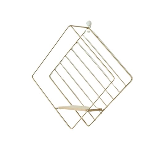 LIPINGJING0201 Kreative Wandregale in Diamantform, Badezimmer-Wandaufbewahrung – Schlafzimmer-Hintergrunddekoration (Farbe: Gold) von LIPINGJING0201