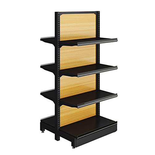 LIPJIA Regale Verstellbares 4-stöckiges Metallregal, robuste doppelseitige Lagerregale für die Lagerung, Garagenregale, Keller (Farbe: Holz, Größe: 63 x 63 x 135 cm) (Holz 93 x 63 x 135 cm) von LIPJIA