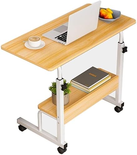 LIPJIA Überbetttisch Überbetttisch mit Rollen, Laptop-Mobiler Laptop-Schreibtischwagen, höhenverstellbar, Rollschreibtisch, Laptop-Schreibtischständer, Betttisch von LIPJIA