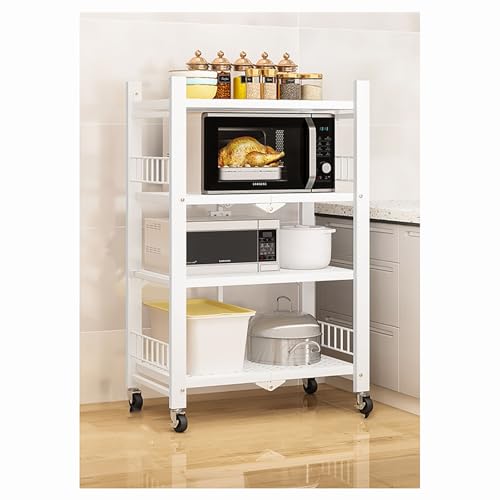 Regale Zusammenklappbares Lagerregal, 4-stufiges zusammenklappbares Metallregal mit Rädern, Regale und Lagerregale, Rollregale, kein Zusammenbau erforderlich ... Geeignet für Küche, Wohnzimmer, A Regale Zusammenklappbares Lagerregal, 4-stufiges zusammenklappbares Metallregal mit Rädern, Regale und Lagerregale, Rollregale, kein Zusammenbau erforderlich ... Geeignet für Küche, Wohnzimmer, A von LIPJIA