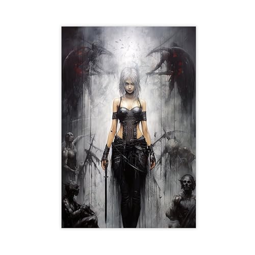 Gotische Fantasy-Wandkunst, Luis Royo Geïnspireerde, Druck, Leinwandposter, Wandkunst, Dekordruck, Bild Gemälde für Wohnzimmer, Schlafzimmer, Dekoration, 60 x 90 cm Gotische Fantasy-Wandkunst, Luis Royo Geïnspireerde, Druck, Leinwandposter, Wandkunst, Dekordruck, Bild Gemälde für Wohnzimmer, Schlafzimmer, Dekoration, 60 x 90 cm von LIPOYE