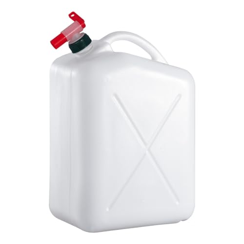 Wasserkanister aus Kunststoff mit Deckel oder Hahn weiß, Inhalt:20 Liter;Ausführung:mit Hahn von geli Thermo Plastic