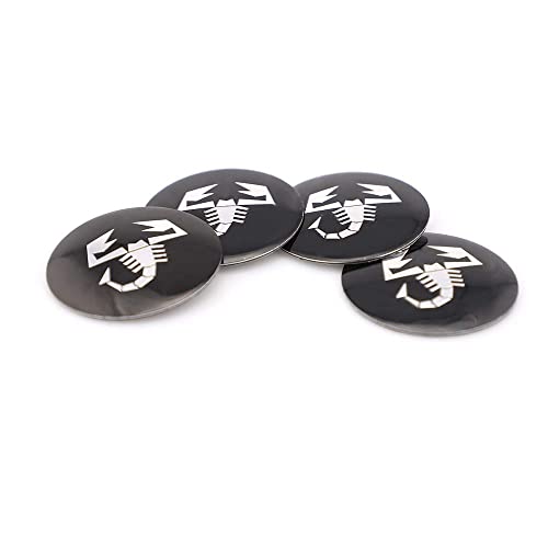 LIPPSY Nabendeckel 4 STÜCKE 60mm für Abarth Car Rad Center Hub Cap Auto Styling Felgen Abdeckung Badge Emblem Aufkleber Radnabenkappen,A von LIPPSY