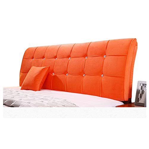 LIQICAI Kopfteil Kissen Bett Rückenkissen Rückenlehne Bett Kissen Mikrofasergewebe, 9 Farben, 8 Größen (Farbe : Orange, größe : 160cm) von LIQICAI-kaodian