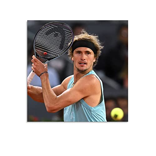 Alexander Zverev Poster eines professionellen Tennisspielers (4) Leinwandbild Poster Wandkunst dekoratives Bild Drucke modernes Dekor 50 x 50 cm von LIQIU