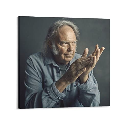 LIQIU Neil Young Rock Singer Gitarristen Pianist Regisseur Poster (3) Druck Foto Kunst Gemälde Leinwand Poster Home Modern Decor Poster 40 x 40 cm von LIQIU