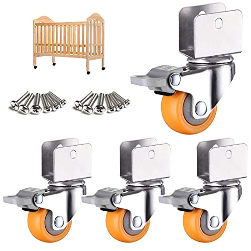 LIQONWAG 1,5 Zoll 38 Mm Lenkrollen, Möbelrollen Mit U-Bügel, Nylonrollen, Geeignet Für Kinderbetten, Bettrollen, Um 360 ° Drehbare Universalrolle Mit U-Klemme Oben, 4 Stück/Brake/18Mm LIQONWAG 1,5 Zoll 38 Mm Lenkrollen, Möbelrollen Mit U-Bügel, Nylonrollen, Geeignet Für Kinderbetten, Bettrollen, Um 360 ° Drehbare Universalrolle Mit U-Klemme Oben, 4 Stück/Brake/18Mm von LIQONWAG