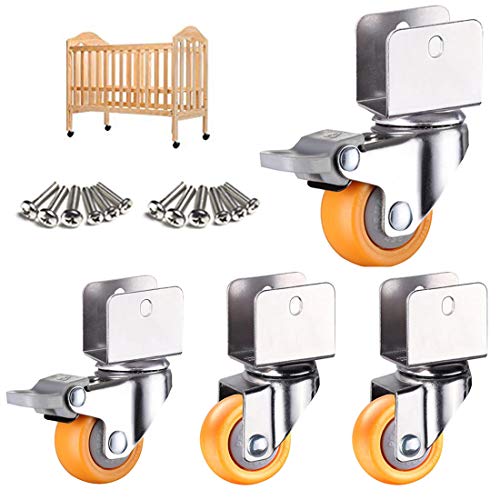 LIQONWAG 1,5 Zoll 38 Mm Lenkrollen, Möbelrollen Mit U-Bügel, Nylonrollen, Geeignet Für Kinderbetten, Bettrollen, Um 360 ° Drehbare Universalrolle Mit U-Klemme Oben, 4 Stück/Swivel+Brake/18Mm LIQONWAG 1,5 Zoll 38 Mm Lenkrollen, Möbelrollen Mit U-Bügel, Nylonrollen, Geeignet Für Kinderbetten, Bettrollen, Um 360 ° Drehbare Universalrolle Mit U-Klemme Oben, 4 Stück/Swivel+Brake/18Mm von LIQONWAG