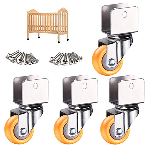 LIQONWAG 1,5 Zoll 38 Mm Lenkrollen, Möbelrollen Mit U-Bügel, Nylonrollen, Geeignet Für Kinderbetten, Bettrollen, Um 360 ° Drehbare Universalrolle Mit U-Klemme Oben, 4 Stück/Swivel/16Mm LIQONWAG 1,5 Zoll 38 Mm Lenkrollen, Möbelrollen Mit U-Bügel, Nylonrollen, Geeignet Für Kinderbetten, Bettrollen, Um 360 ° Drehbare Universalrolle Mit U-Klemme Oben, 4 Stück/Swivel/16Mm von LIQONWAG