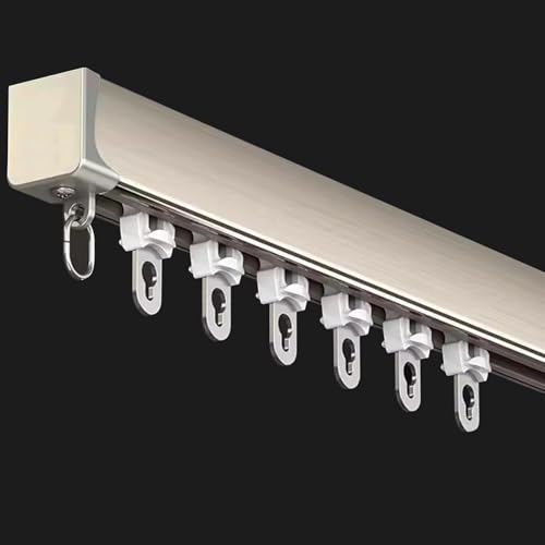 LIQONWAG Aluminium-Decken-Einzelvorhangschienenschiene Für Wohnmobil/Krankenhaus, Kundenspezifisches Nahtloses Schiebevorhangschienenset Für Raumteiler/Champne/Length-9.8Ft/300Cm von LIQONWAG