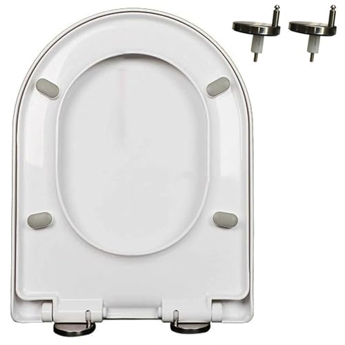 LIQONWAG D/U-Förmiger Toilettensitz, Leise Schließender Toilettendeckel Und -Sitz, Sanft Schließender Toilettensitz Mit 360 ° Verstellbarem Scharnier, Ein-Klick-Schnellverschluss, Leicht Zu Reinigen, von LIQONWAG