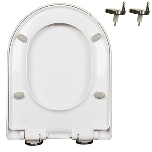 LIQONWAG D/U-Förmiger Toilettensitz, Leise Schließender Toilettendeckel Und -Sitz, Sanft Schließender Toilettensitz Mit 360 ° Verstellbarem Scharnier, Ein-Klick-Schnellverschluss, Leicht Zu Reinigen, von LIQONWAG