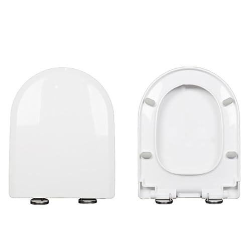 LIQONWAG D/U-Förmiger Toilettensitz, Verdickter Universeller Toilettensitz Für Den Haushalt, Toilettensitz Mit Absenkautomatik Und Verstellbarem Scharnier Sowie Schnellverschluss Für Einfache Installa von LIQONWAG