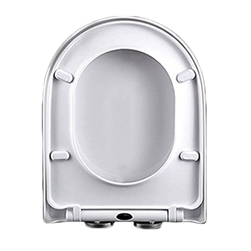 LIQONWAG D-Förmiger Toilettensitz Mit Absenkautomatik, Weiße Toilettensitze Mit Schnellverschluss Oben, D-Förmig, Pp-Material Mit Verstellbaren Scharnieren, Toilettendeckel/36.5 * 45Cm von LIQONWAG