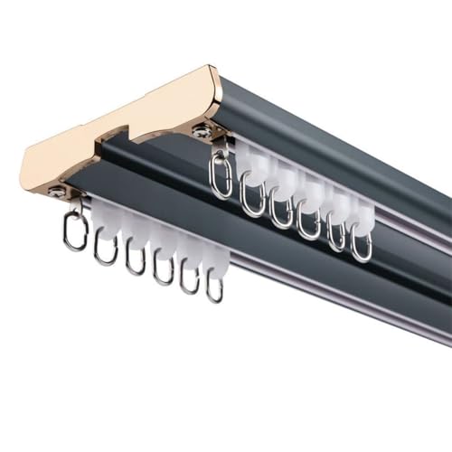 LIQONWAG Doppelte Vorhangschiene – Hochleistungs-Deckenschiene Aus Alumifür Wohnzimmer, Badezimmer, Schlafzimmer – Anpassbares Trennwandschienen-Set Für Einfache Installation/Curry Blue/280Cm/110.2In LIQONWAG Doppelte Vorhangschiene – Hochleistungs-Deckenschiene Aus Alumifür Wohnzimmer, Badezimmer, Schlafzimmer – Anpassbares Trennwandschienen-Set Für Einfache Installation/Curry Blue/280Cm/110.2In von LIQONWAG