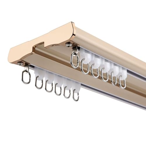 LIQONWAG Doppelte Vorhangschiene – Hochleistungs-Deckenschiene Aus Alumifür Wohnzimmer, Badezimmer, Schlafzimmer – Anpassbares Trennwandschienen-Set Für Einfache Installation/D/240Cm/94.5In von LIQONWAG