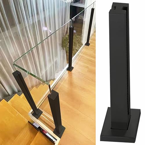 LIQONWAG Glasgeländer-Set Aus Edelsta304 – Glasgeländersystem Für Den Innenbereich Für Treppen Und Flure, Modernes Sicherheitsgeländer Für Die Inneneinrichtung, Einfache Installation/Mid Post/H-95Cm/3 von LIQONWAG