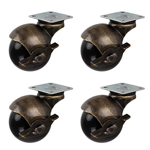 LIQONWAG Hochleistungs-Lenkrollen, Möbelräder, Möbel-Lenkrollen, 4Er-Pack Lenkrollen Mit Kugelgelenk/4 Brake von LIQONWAG