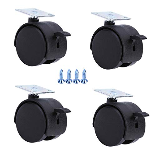 LIQONWAG Hochleistungs-Lenkrollen, Möbelräder, Möbel-Lenkrollen, 4Er-Set Nylon-Möbelräder, Bürostuhlrollen, Drehbares Doppelrad, Tragkraft 50 Kg, Ersatz Für Kinderbetten/Brake/2In LIQONWAG Hochleistungs-Lenkrollen, Möbelräder, Möbel-Lenkrollen, 4Er-Set Nylon-Möbelräder, Bürostuhlrollen, Drehbares Doppelrad, Tragkraft 50 Kg, Ersatz Für Kinderbetten/Brake/2In von LIQONWAG