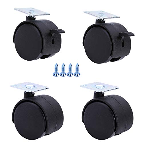 LIQONWAG Hochleistungs-Lenkrollen, Möbelräder, Möbel-Lenkrollen, 4Er-Set Nylon-Möbelräder, Bürostuhlrollen, Drehbares Doppelrad, Tragkraft 50 Kg, Ersatz Für Kinderbetten/Universal+Brake/1In LIQONWAG Hochleistungs-Lenkrollen, Möbelräder, Möbel-Lenkrollen, 4Er-Set Nylon-Möbelräder, Bürostuhlrollen, Drehbares Doppelrad, Tragkraft 50 Kg, Ersatz Für Kinderbetten/Universal+Brake/1In von LIQONWAG