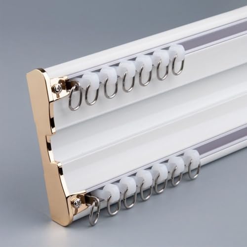 LIQONWAG Hochleistungs-Vorhangschienenschiene – Doppelschienen-Deckenschiene Aus Aluminium, Anpassbare Länge, Ideal Für Wohnzimmer, Badezimmer, Schlafzimmer – Trennwand-Deckenschienen-Set/Ivory White/ LIQONWAG Hochleistungs-Vorhangschienenschiene – Doppelschienen-Deckenschiene Aus Aluminium, Anpassbare Länge, Ideal Für Wohnzimmer, Badezimmer, Schlafzimmer – Trennwand-Deckenschienen-Set/Ivory White/ von LIQONWAG
