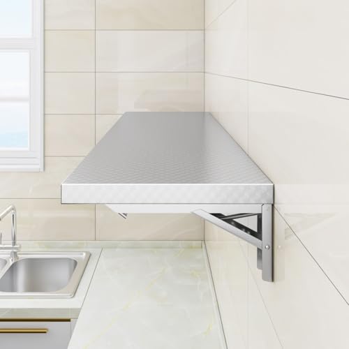 LIQONWAG Klappbarer Wandschreibtisch, Edelstahl-Werkbank Für Kleine Räume, Platzsparender Schwebender Tisch, Wäscheklapptisch/80 * 40Cm/31.5 * 16In LIQONWAG Klappbarer Wandschreibtisch, Edelstahl-Werkbank Für Kleine Räume, Platzsparender Schwebender Tisch, Wäscheklapptisch/80 * 40Cm/31.5 * 16In von LIQONWAG