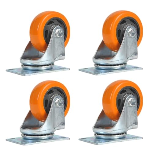 LIQONWAG Lenkrollen, 4 Stück, Doppellager-Lenkrollen, Möbelwagen, Lenkrollen, Industrie-Universalrollen, Möbelräder/Orange/3Inch LIQONWAG Lenkrollen, 4 Stück, Doppellager-Lenkrollen, Möbelwagen, Lenkrollen, Industrie-Universalrollen, Möbelräder/Orange/3Inch von LIQONWAG