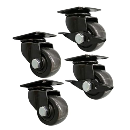 LIQONWAG Lenkrollen 4Er-Set Lenkrollen Hochleistungs-Universal-Trolleyrollen Mit Bremse Möbellenkrollen Möbelräder/Black/1.5Inch von LIQONWAG
