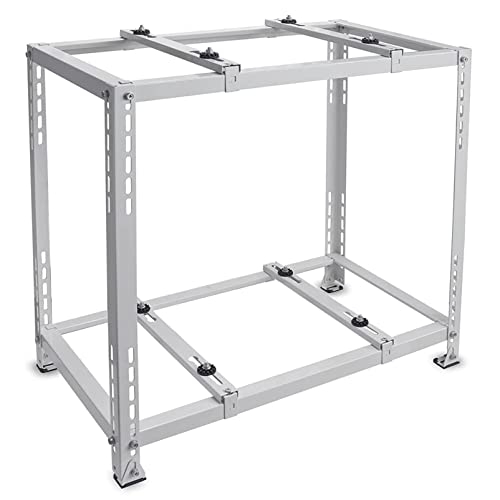 LIQONWAG Montagehalterung Für Außenklimaanlagen, Stützhalterung Für Klimaanlagen, Bodenmontagehalterung Mit Zwei Ebenen Für Mini-Split-Klimaanlagen, Robuster Verzinkter Stahl/90X50X90Cm von LIQONWAG