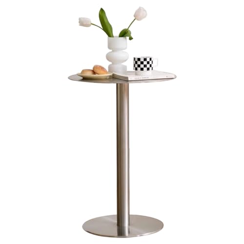 LIQONWAG Runder Stehtisch Aus Edelsta– Hoher Tisch Für Bistro/Küche/Esszimmer/Cafeteria/Hochwertige Party/Empfangsbereich/Freizeittische Für Garten Und Terrasse/50 * 50 * 105Cm von LIQONWAG