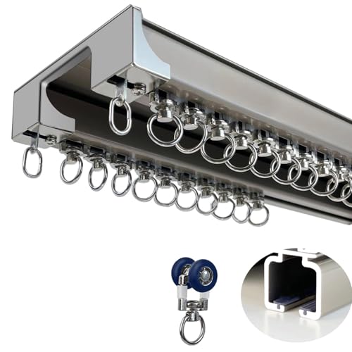 LIQONWAG Schiebevorhangschiene Für Die Decke, Für Raumteiler-Vorhänge – Perfekt Für Privatsphäre In Wohnzimmer, Schlafzimmer, Dusche, Wohnmobil, Garage, Trennschiene, Schiebevorhangschienen/Grey/360Cm LIQONWAG Schiebevorhangschiene Für Die Decke, Für Raumteiler-Vorhänge – Perfekt Für Privatsphäre In Wohnzimmer, Schlafzimmer, Dusche, Wohnmobil, Garage, Trennschiene, Schiebevorhangschienen/Grey/360Cm von LIQONWAG