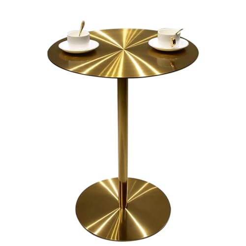LIQONWAG Stehtisch Aus Metall – Terrassentisch Aus Edelsta– Runder Stehtisch In Barhöhe – Freizeit-Couchtisch Für Wohnzimmer, Empfangsraum, Büro, Café, Drinnen Und Draußen/40 * 40 * 75Cm von LIQONWAG