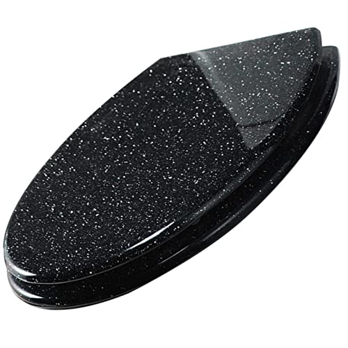 LIQONWAG Toilettensitz Aus Kunstharz, Verlängert, Strapazierfähig, Glitzernd, Mit Absenkautomatik Und Schnellverschluss, Glitzernder Bezug, Acryl-Toilettensitze/Black von LIQONWAG
